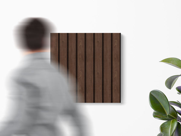 Wood Slat Acoustic Wall Panel - Dark Tones